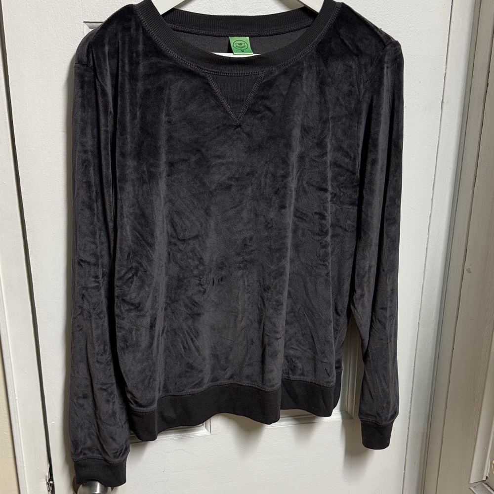 Honeydew Intimates Black Velour Sweater Top